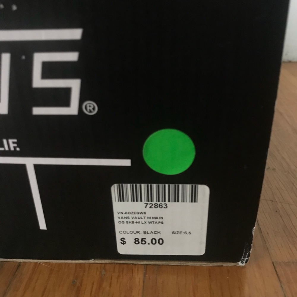 NWT Vault by Vans x WTAPS OG SK8-Hi LX (Black) - Picture 3 of 6